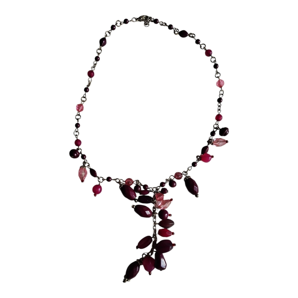Vintage Pink and‎ Purple Beaded Choker Necklace